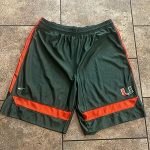 Vintage 90’s Nike Miami Hurricanes Shimmer Basketball Shorts Medium
